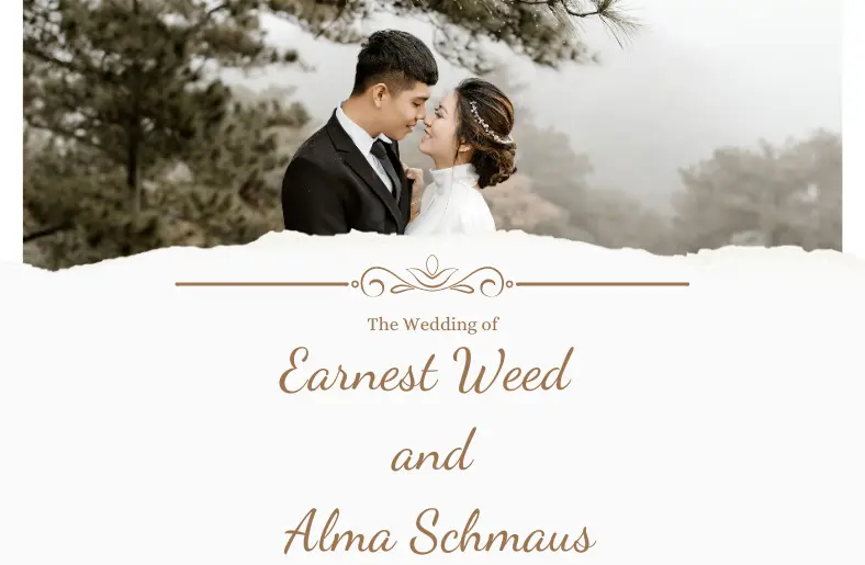 Earnest Weed and Alma Schmaus marriage