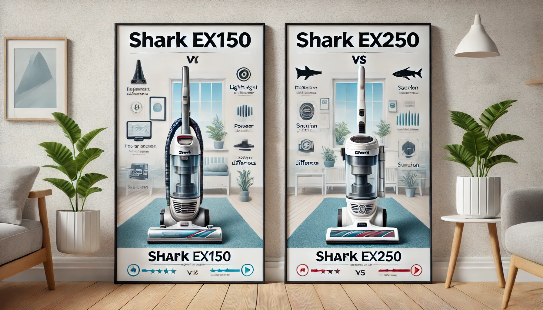 what is the difference between the shark ex150 and ex250